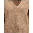 V-neck Sweater with rhinestones