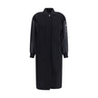 Long Coat in wool-blend cloth and technical satin
