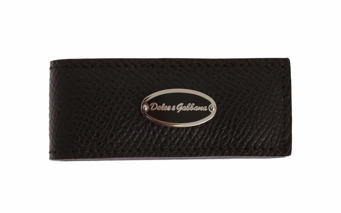 Brown Leather Magnet Mens Money Cash Clip