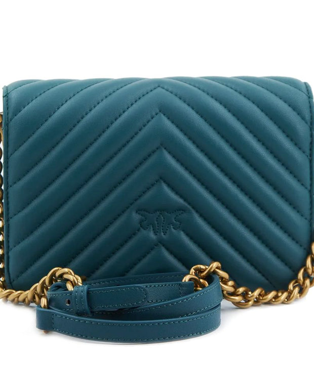 Blue Calfskin Crossbody Bag
