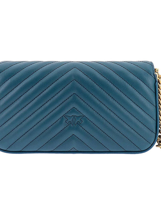 Blue Calfskin Crossbody Bag