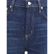 Blue Cotton Flared Jeans