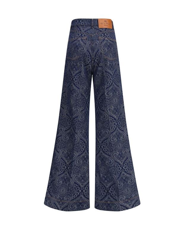 Jacquard-patterned flare Jeans