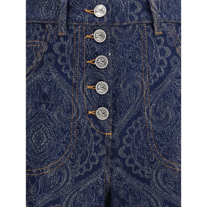 Jacquard-patterned flare Jeans