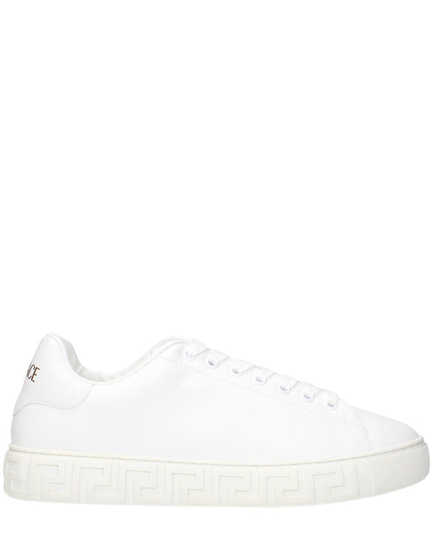 White Leather Low Top Sneakers