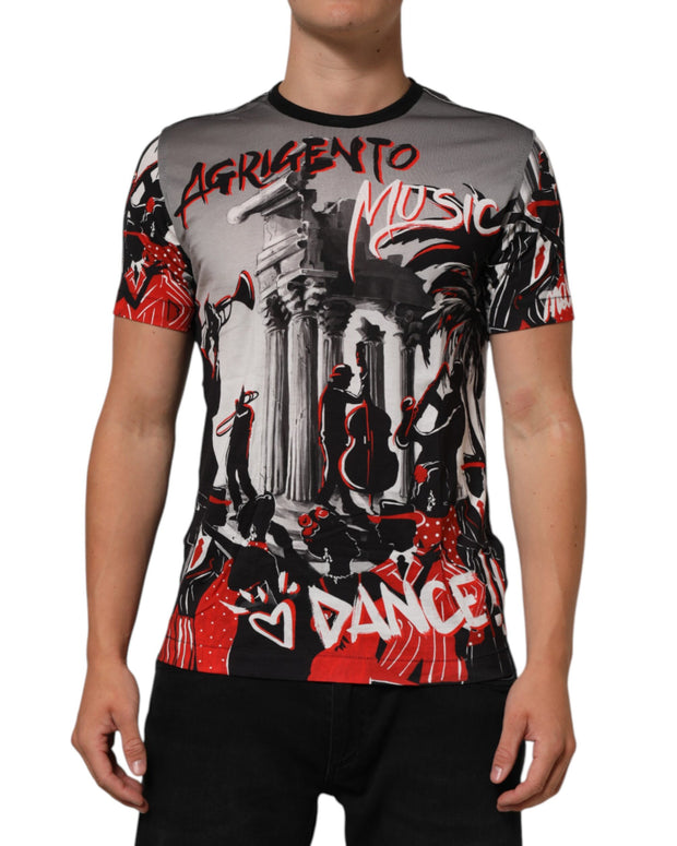 Multicolor Agrigento Dance Jazz Music Print T-shirt