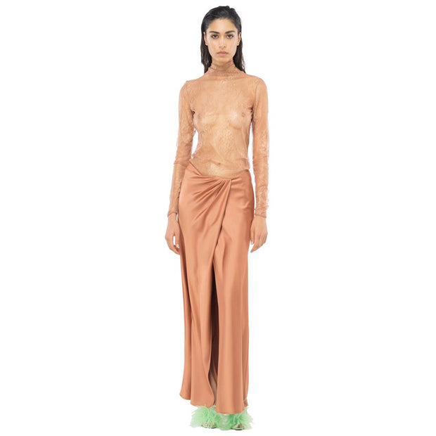 Brown Polyester Skirt