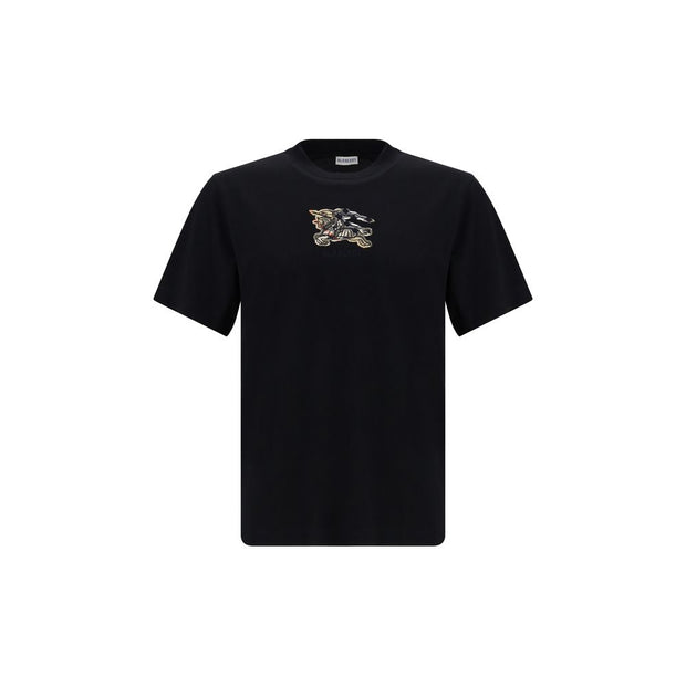 Checked logo cotton T-shirt