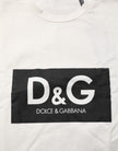 White Logo Print Cotton Crew Neck Men T-shirt