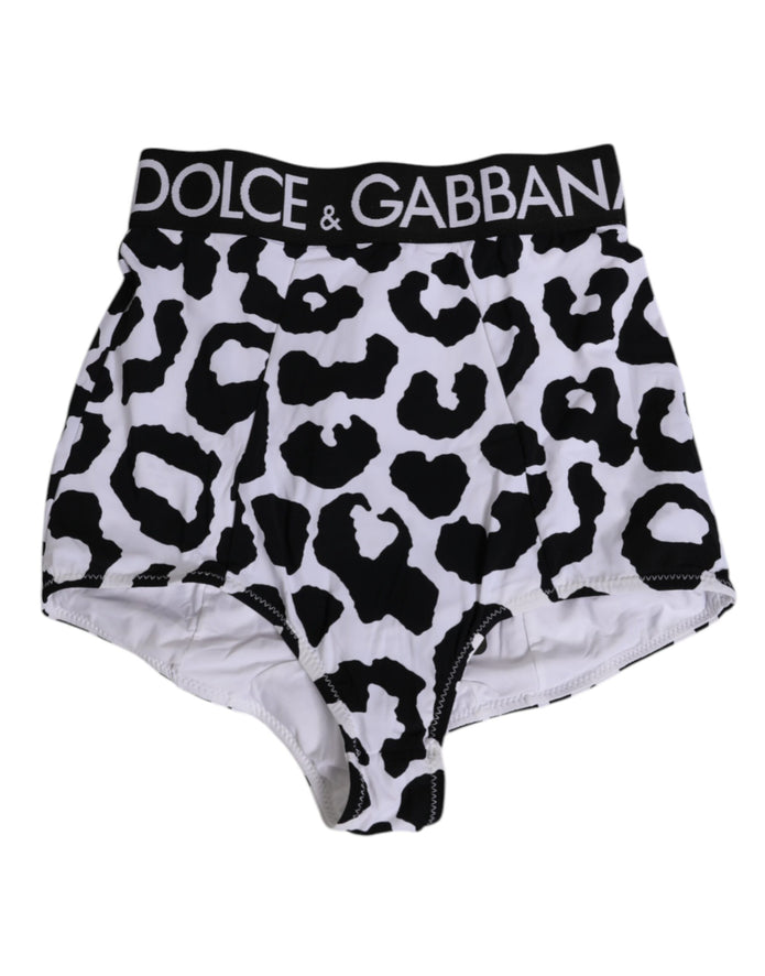White Leopard Nylon High Waist Girdle Underwear