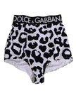White Leopard Nylon High Waist Girdle Underwear