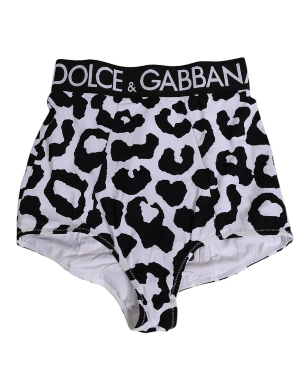 White Leopard Nylon High Waist Girdle Underwear