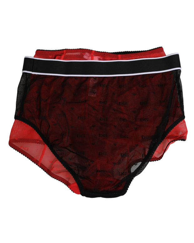 Black Red Nylon High Waist Girdle Underwear
