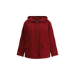 Red Polyester faille Jacket