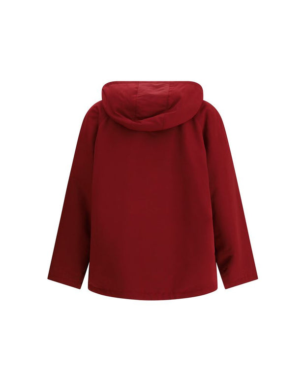 Red Polyester faille Jacket