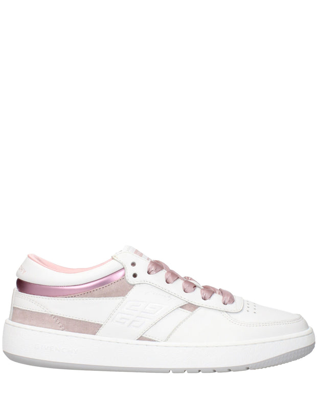 White Leather Low Top Sneakers