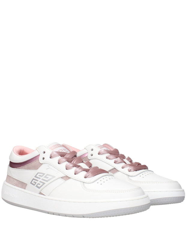 White Leather Low Top Sneakers