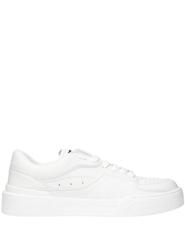 White Leather Low Top Sneakers