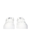 White Leather Low Top Sneakers