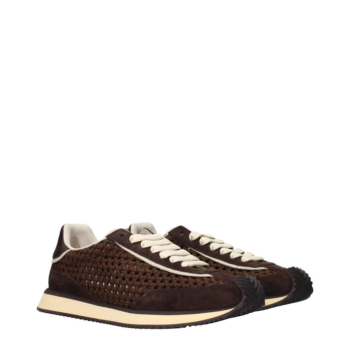 Brown Fabric Low Tops