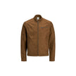 Beige Artificial Leather Jackets & Coat