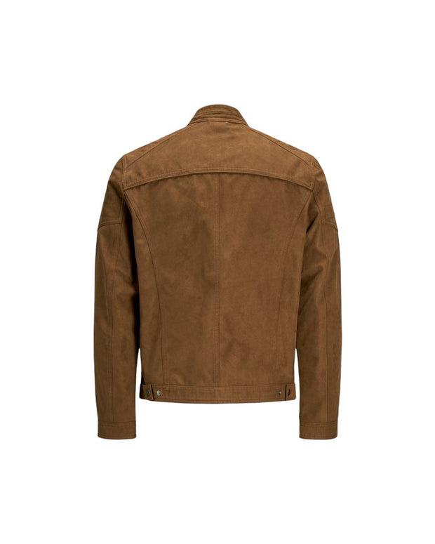Beige Artificial Leather Jackets & Coat