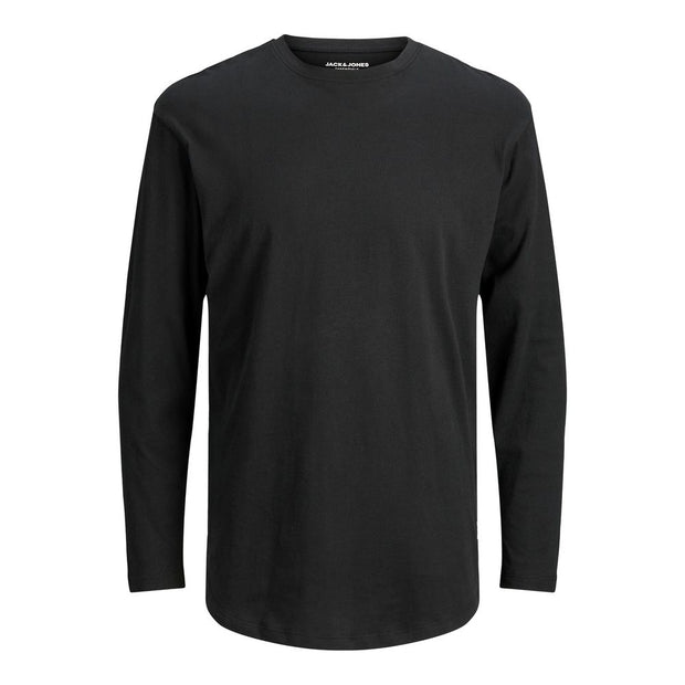 Black Cotton Long Sleeve T-Shirt