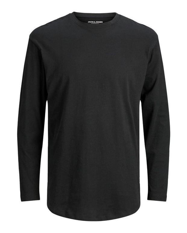 Black Cotton Long Sleeve T-Shirt