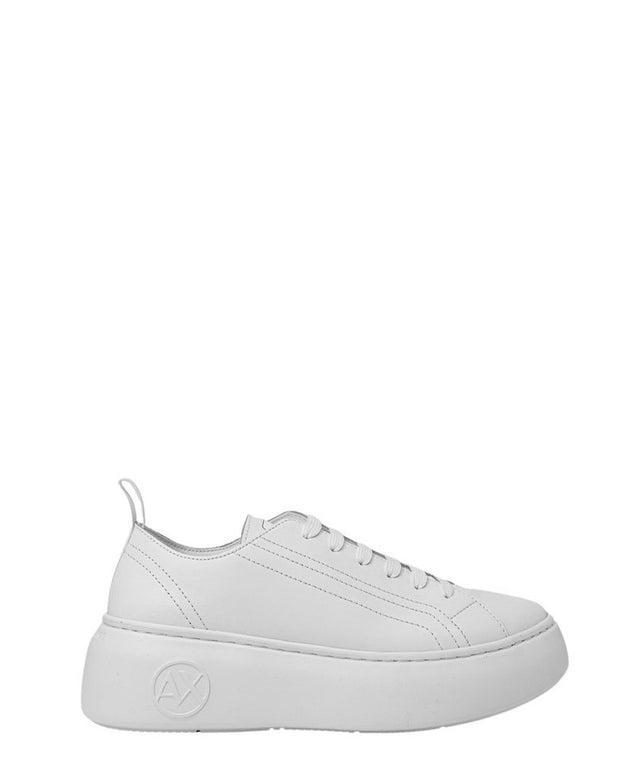 White Leather Platform Sneakers