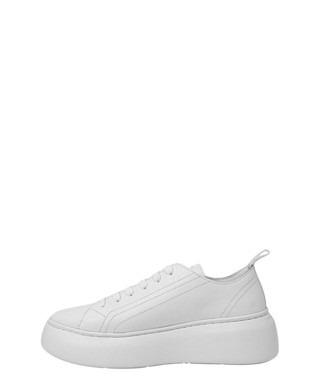 White Leather Platform Sneakers