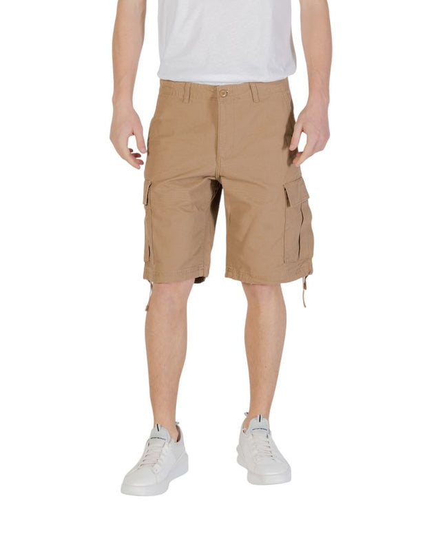 Beige Cotton Bermuda Shorts