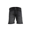 Black Cotton Bermuda Shorts