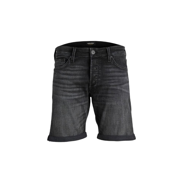 Black Cotton Bermuda Shorts