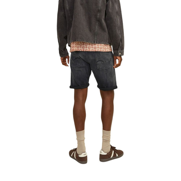Black Cotton Bermuda Shorts