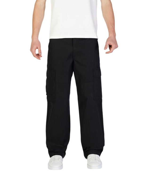 Black Cotton Cargo Pants