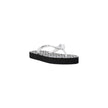 Black And White Rubber Flip-Flop Sandals