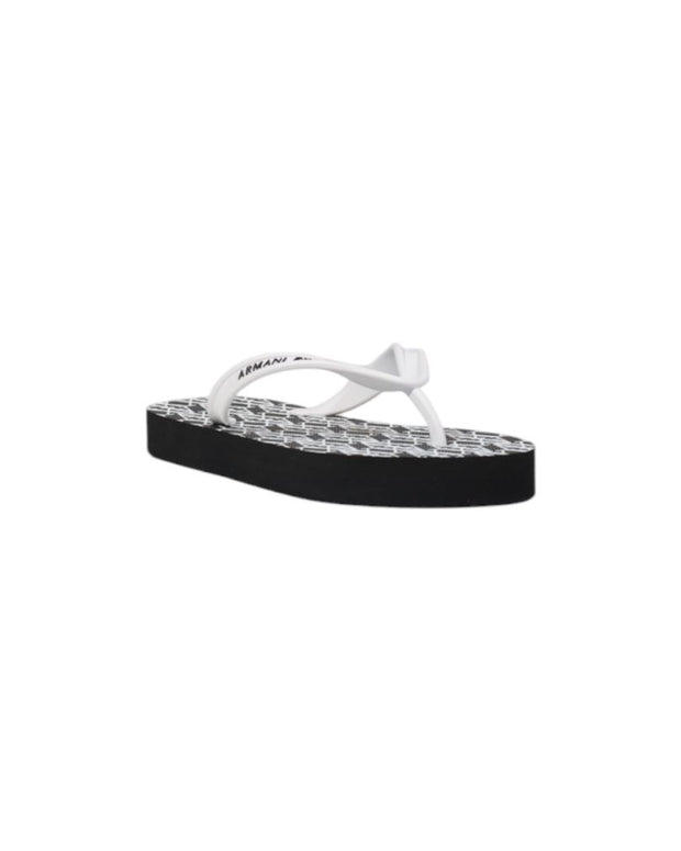 Black And White Rubber Flip-Flop Sandals