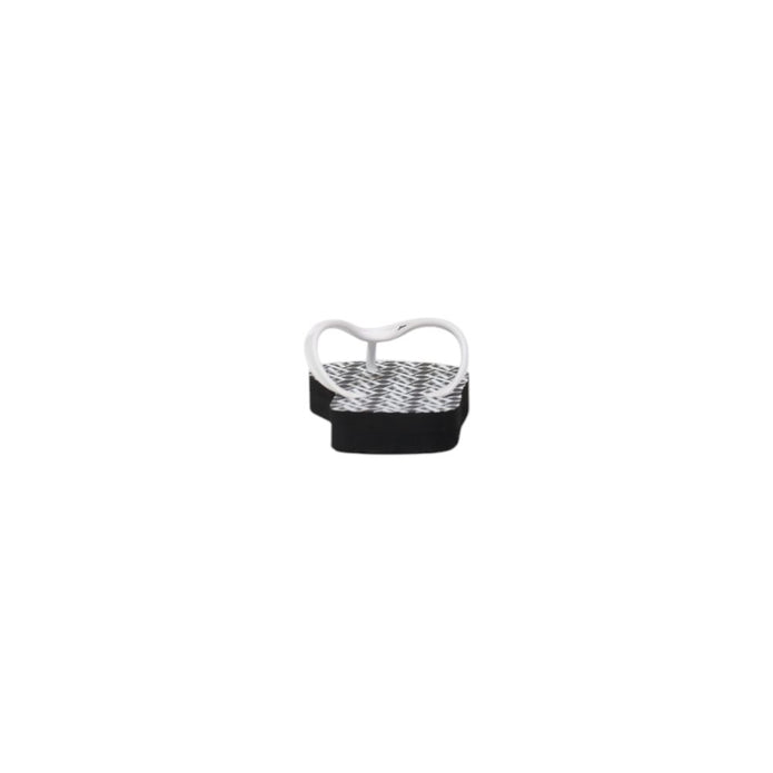 Black And White Rubber Flip-Flop Sandals