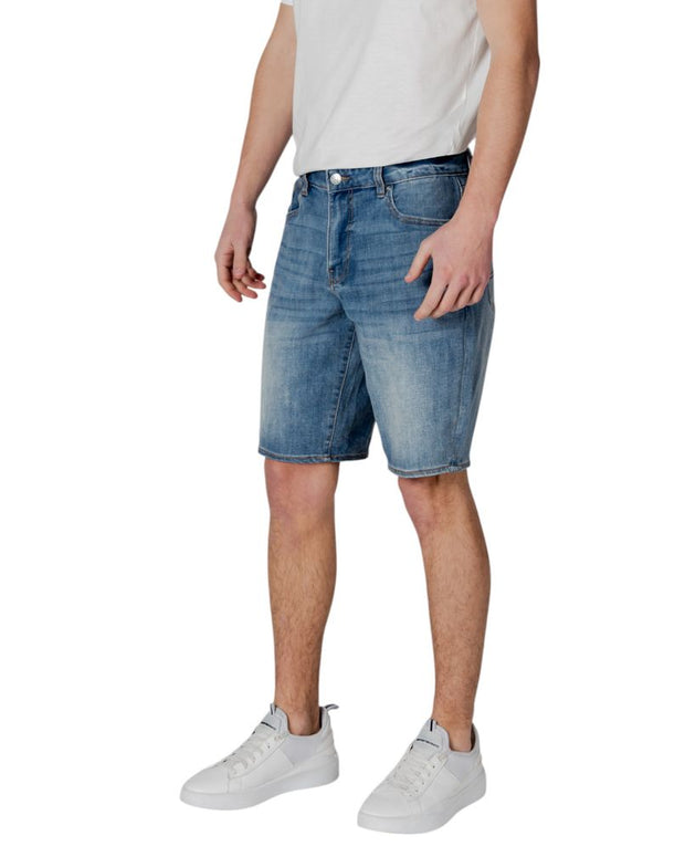 Blue Polyester Bermuda Shorts