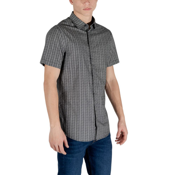 Black Cotton Shortsleeve Shirt