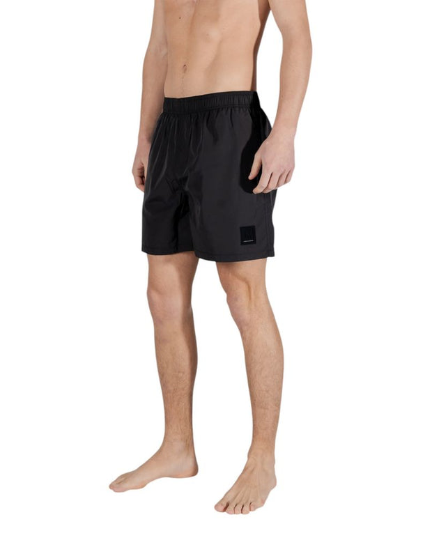Black Polyester Swim Short
