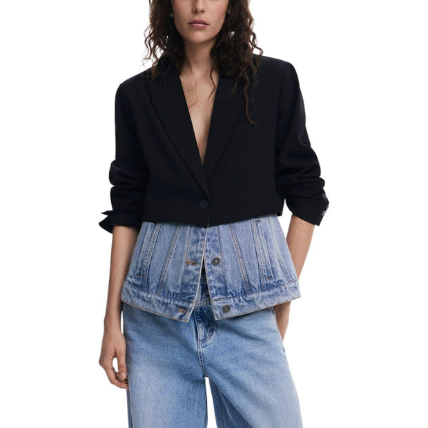 Black Cotton Blazer