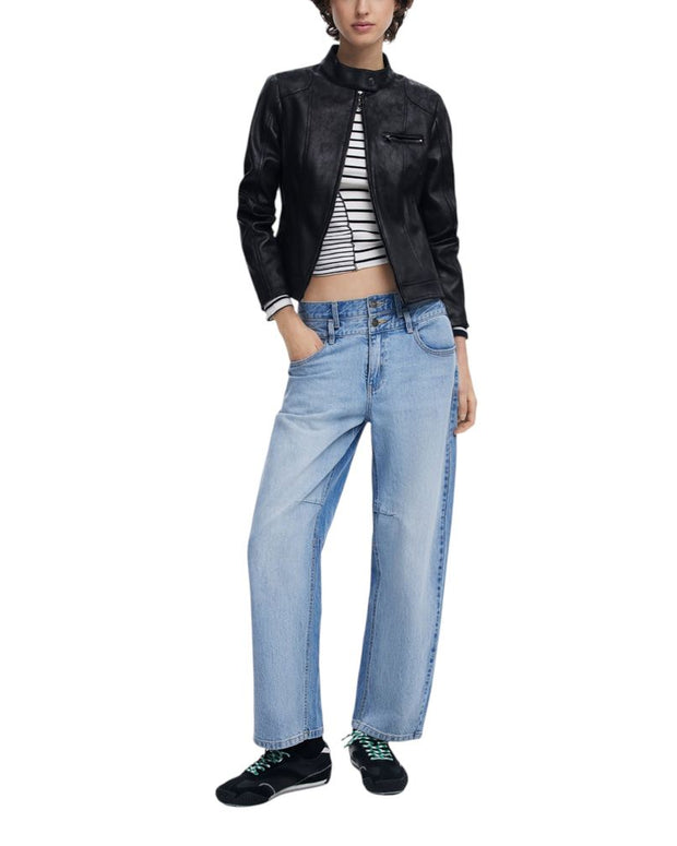 Black Polyester Jackets & Coat