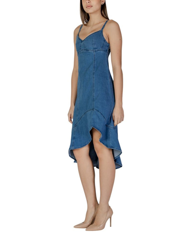 Blue Cotton Long Dress