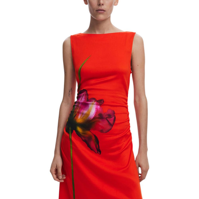 Red Viscose Long Dress