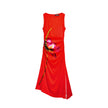 Red Viscose Long Dress