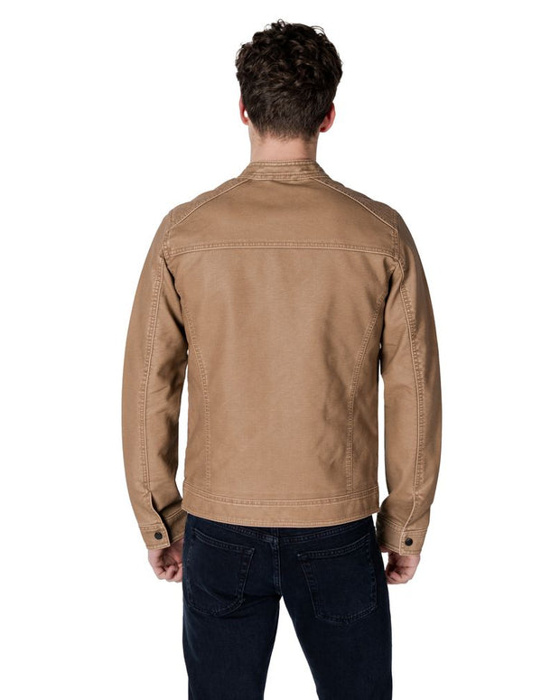 Beige Polyester Jackets & Coat