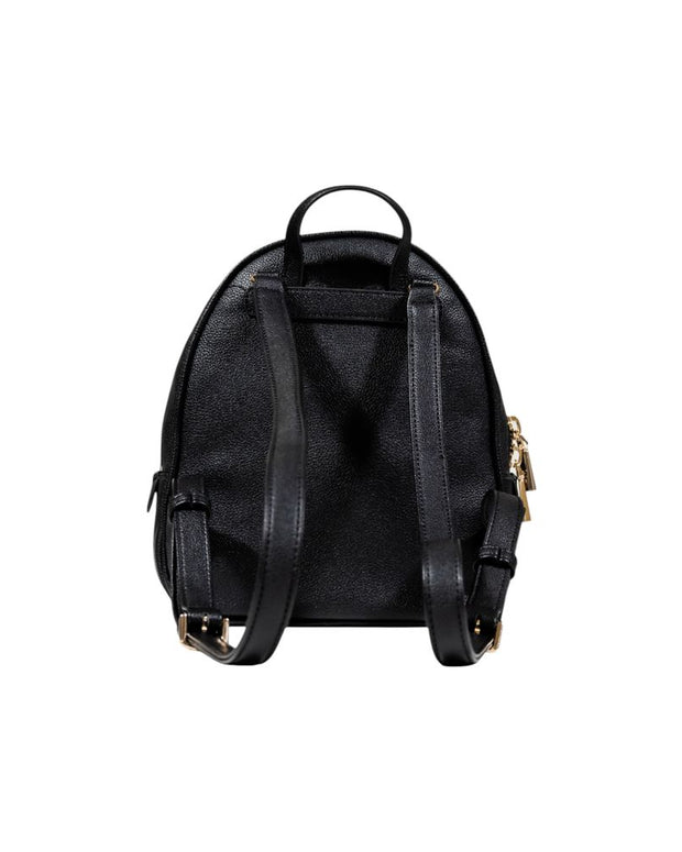 Black Artificial Leather Backpack