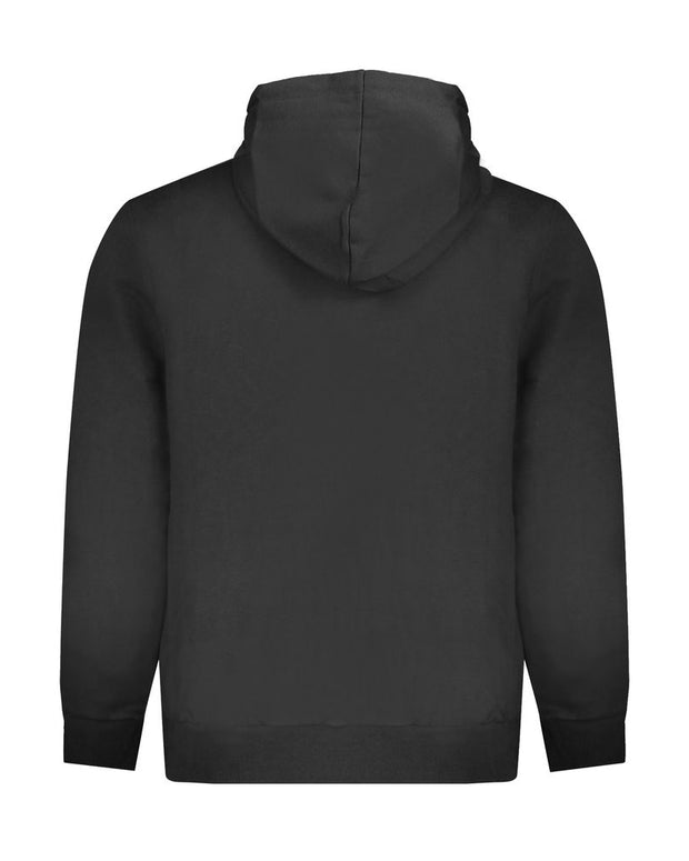 "Black Cotton Men's Hooded Sweater"