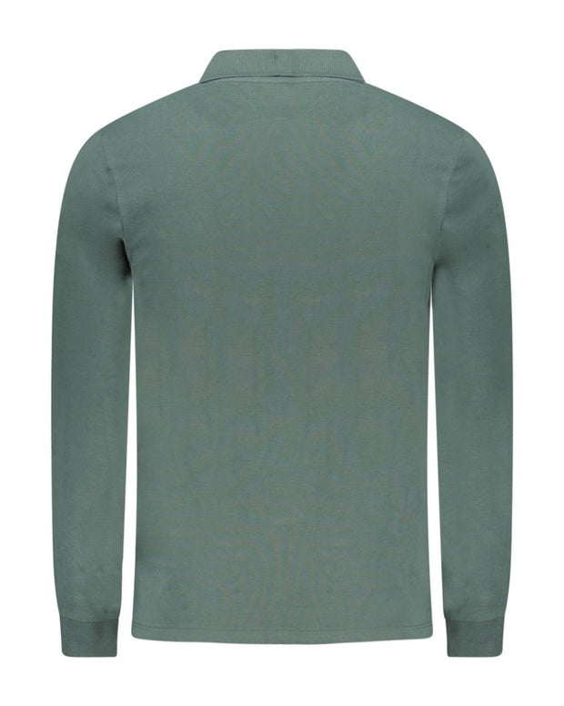 Green Cotton Men Polo Shirt